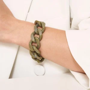 Vanessa Baroni Schmuck<Flat Chain Bracelet Light Olive Marble