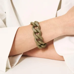 Vanessa Baroni Schmuck<Flat Chain Bracelet Matt Olive