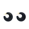 Vanessa Baroni Schmuck<Moon Earring Matt Black