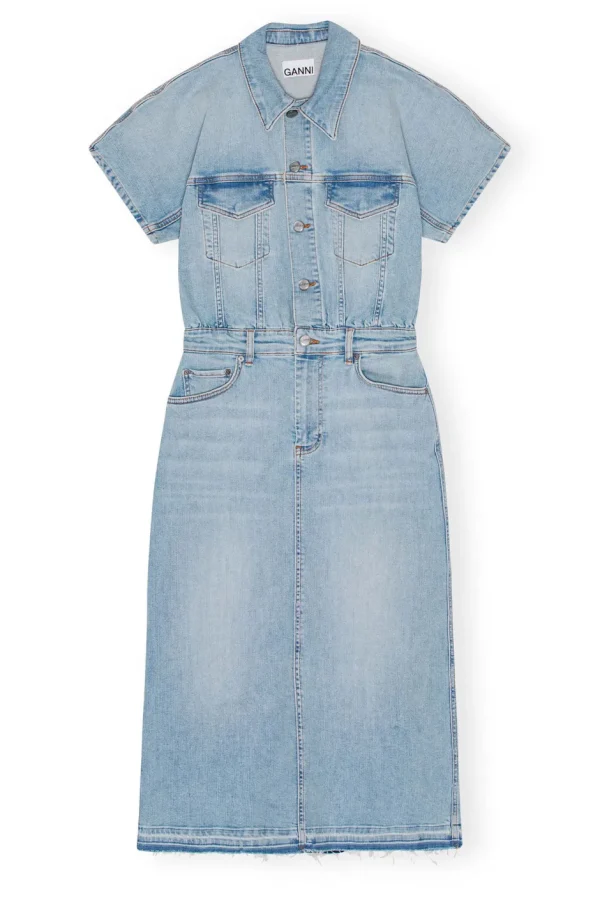 Ganni Kleider<Tint Denim Kleid